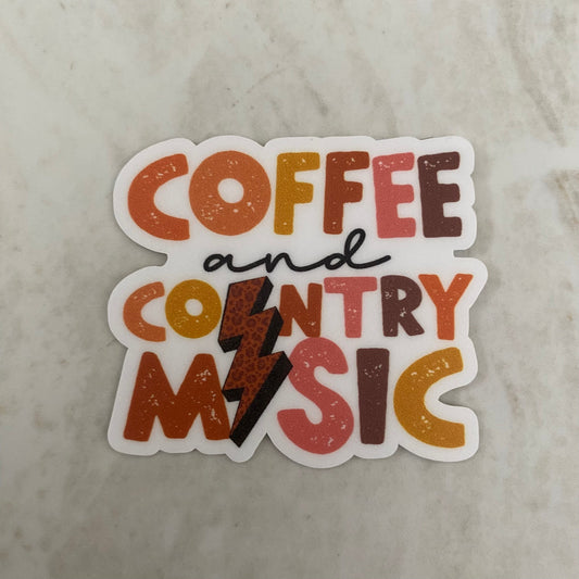 Vinyl Sticker - Coffee - Coffee & Country Music