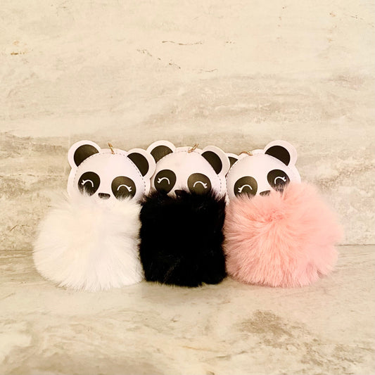 Keychain - Fuzzy Pom Pom - Panda