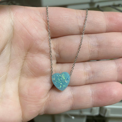 Necklace - Heart Glitter