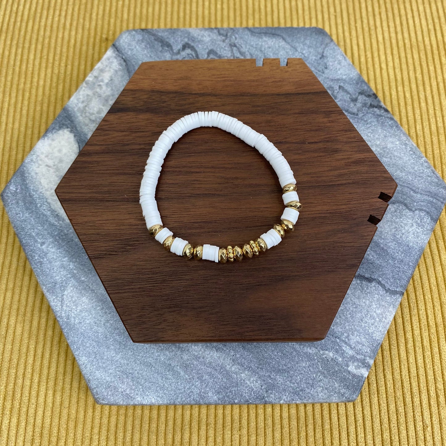 Bracelet - Clay & Gold Bead